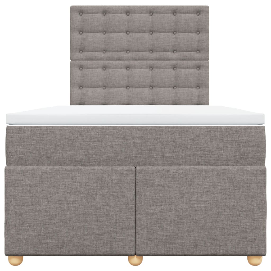 kontinentalseng med madras 120x190 cm stof gråbrun