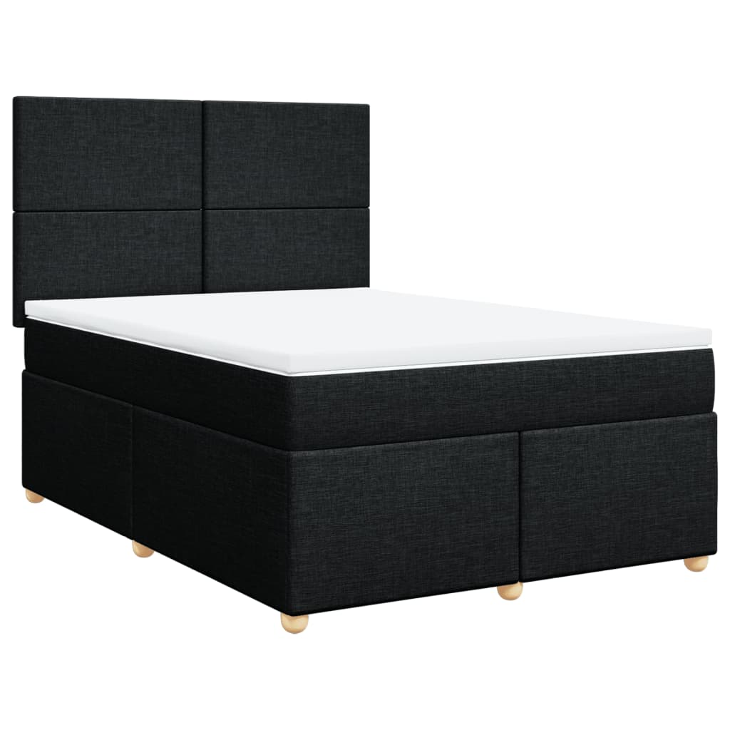 kontinentalseng med madras 140x190 cm stof sort