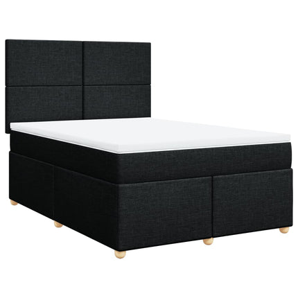 kontinentalseng med madras 140x190 cm stof sort