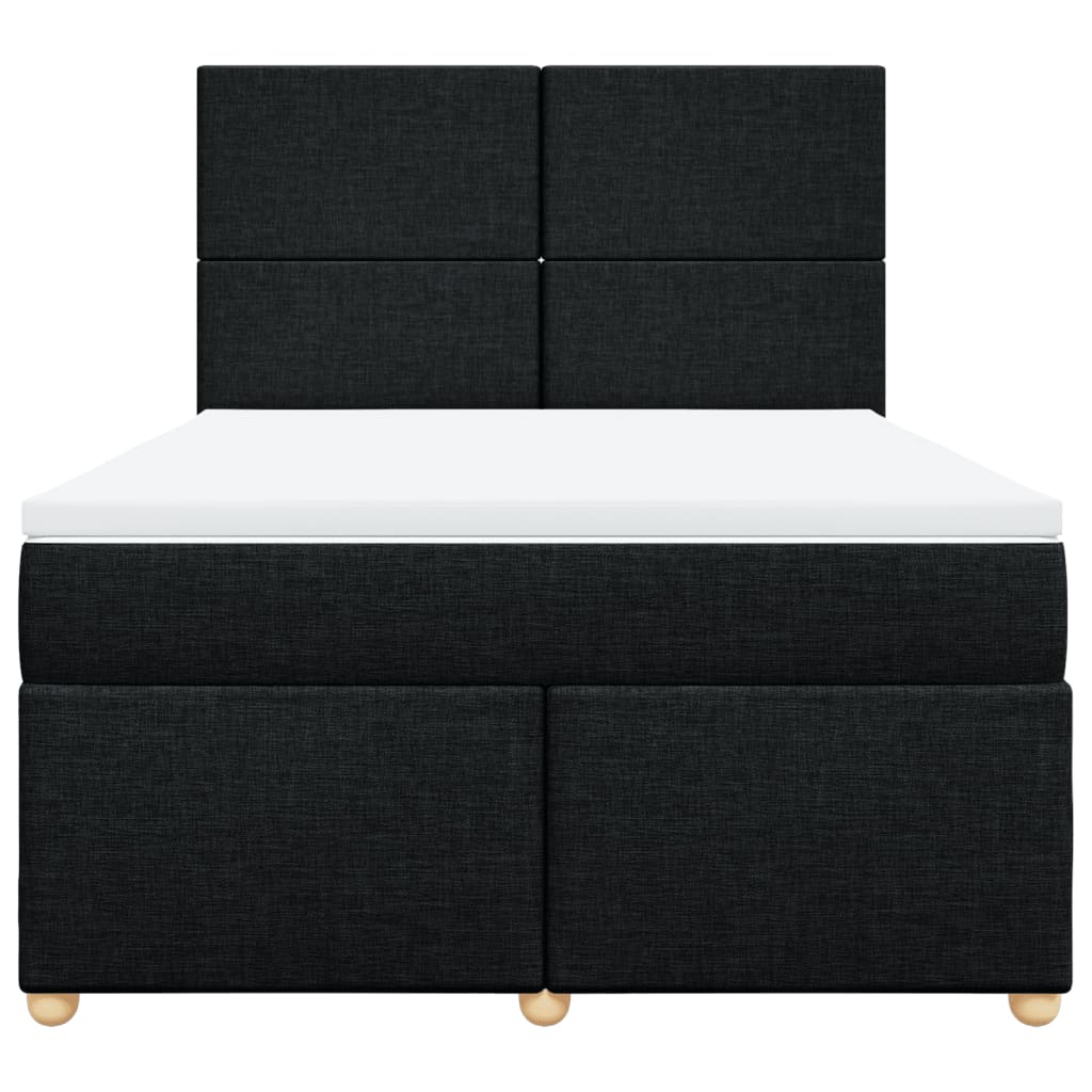 kontinentalseng med madras 140x190 cm stof sort
