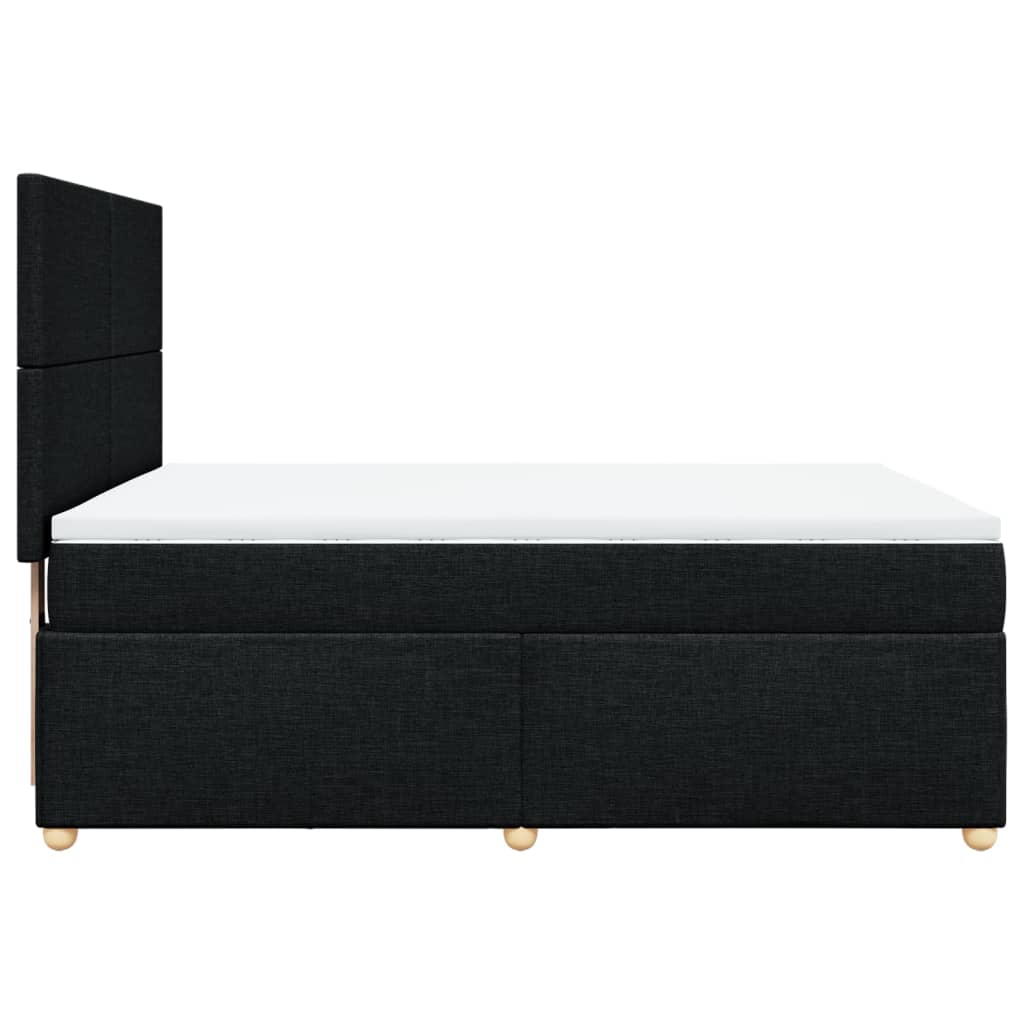 kontinentalseng med madras 140x190 cm stof sort