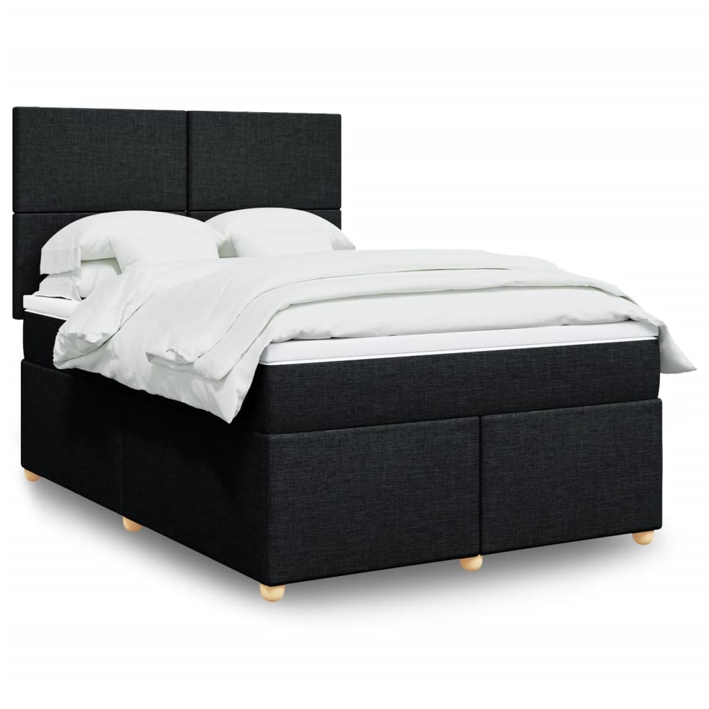 kontinentalseng med madras 140x190 cm stof sort