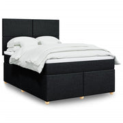 kontinentalseng med madras 140x190 cm stof sort