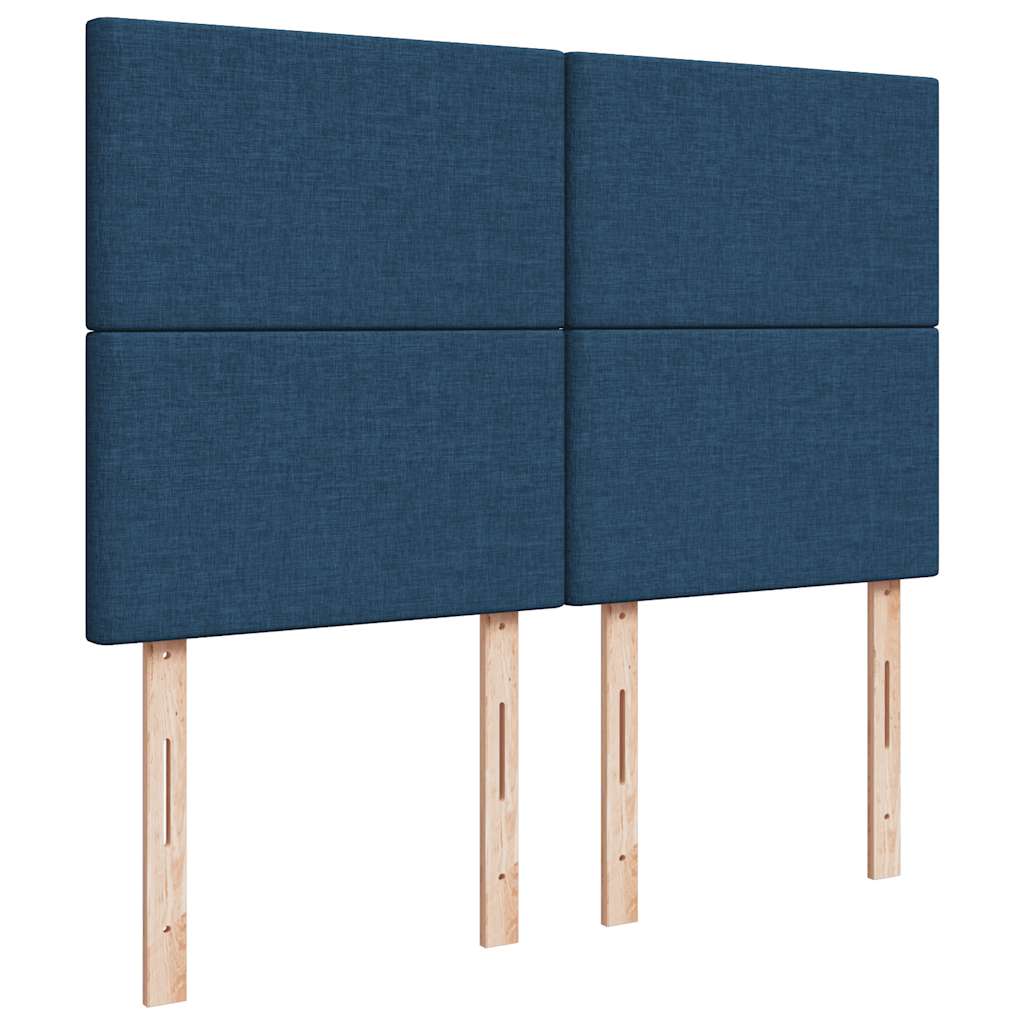 kontinentalseng med madras 140x190 cm stof blå