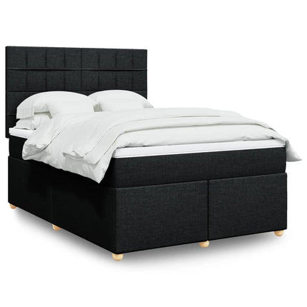 kontinentalseng med madras 140x190 cm stof sort