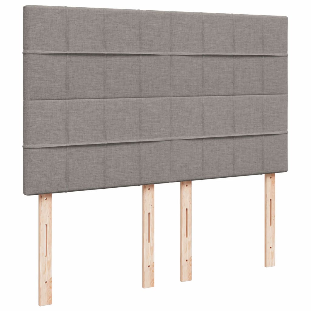 kontinentalseng med madras 140x190 cm stof gråbrun