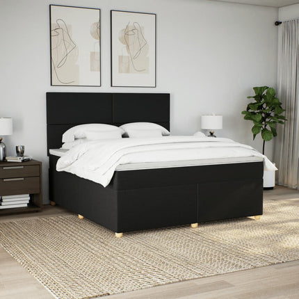 kontinentalseng med madras 180x200 cm stof sort