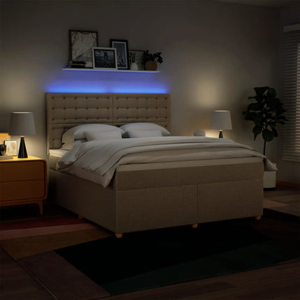 kontinentalseng med madras 180x200 cm stof cremefarvet