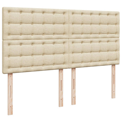 kontinentalseng med madras 200x200 cm stof cremefarvet