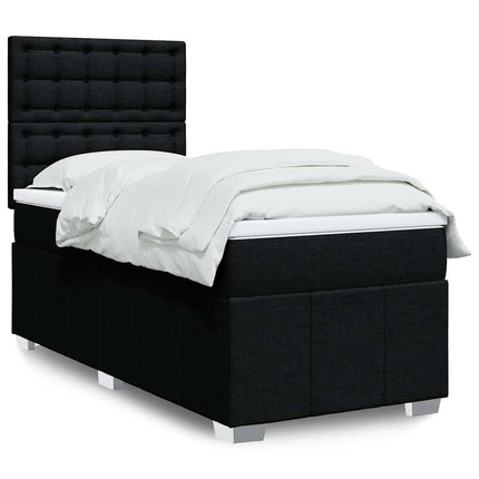 kontinentalseng med madras 90x190 cm stof sort