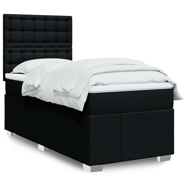 kontinentalseng med madras 90x190 cm stof sort