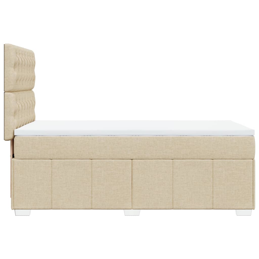 kontinentalseng med madras 90x200 cm stof cremefarvet