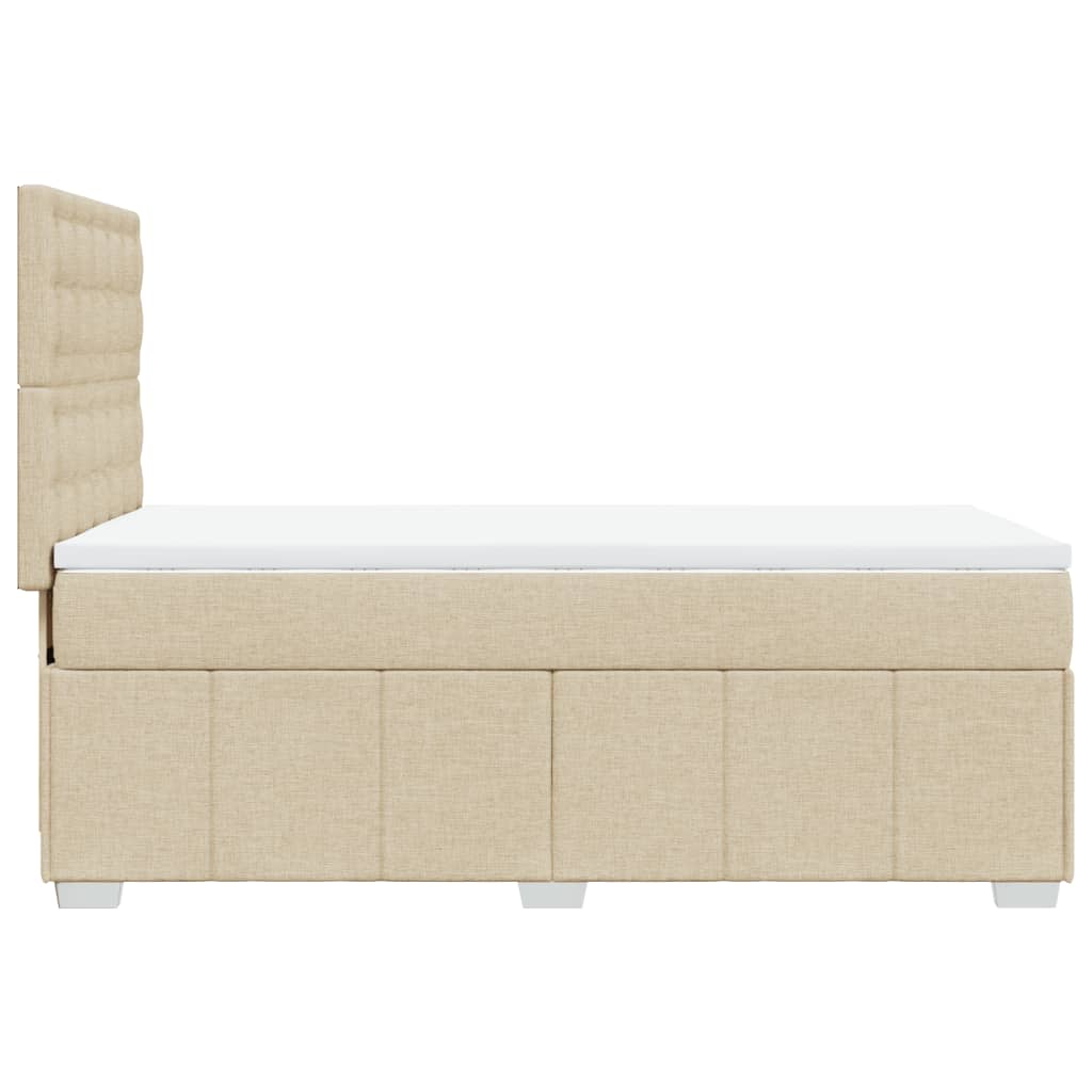 kontinentalseng med madras 90x200 cm stof cremefarvet