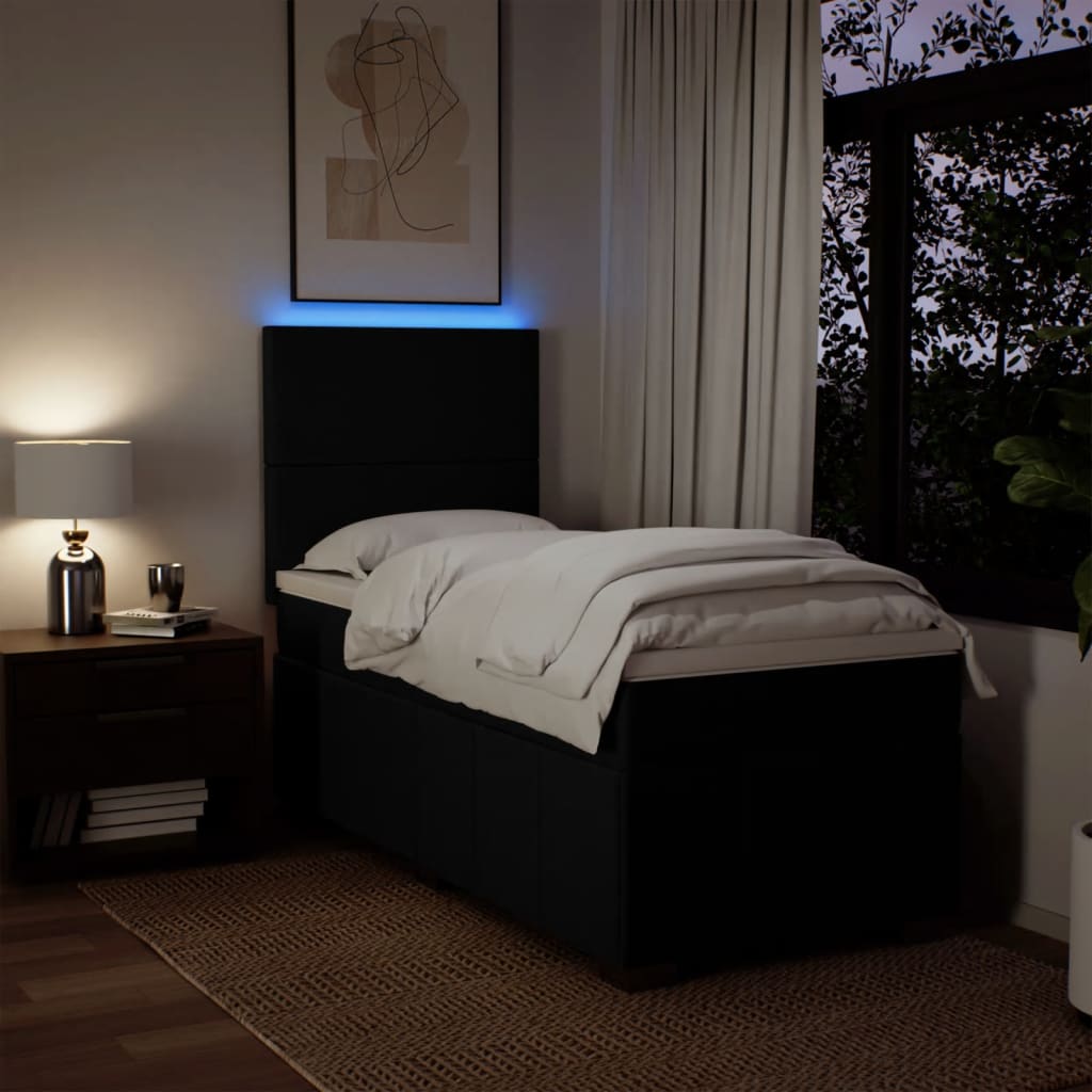 kontinentalseng med madras 100x200 cm stof sort
