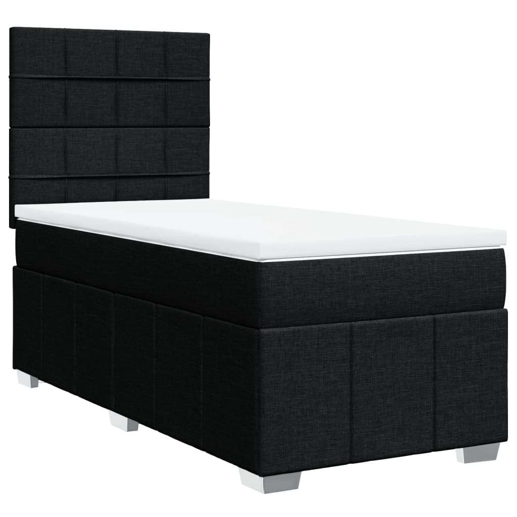 kontinentalseng med madras 100x200 cm stof sort