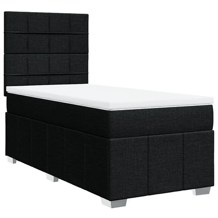 kontinentalseng med madras 100x200 cm stof sort