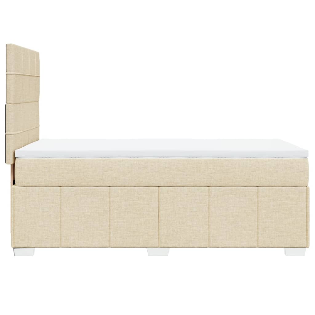 kontinentalseng med madras 100x200 cm stof cremefarvet