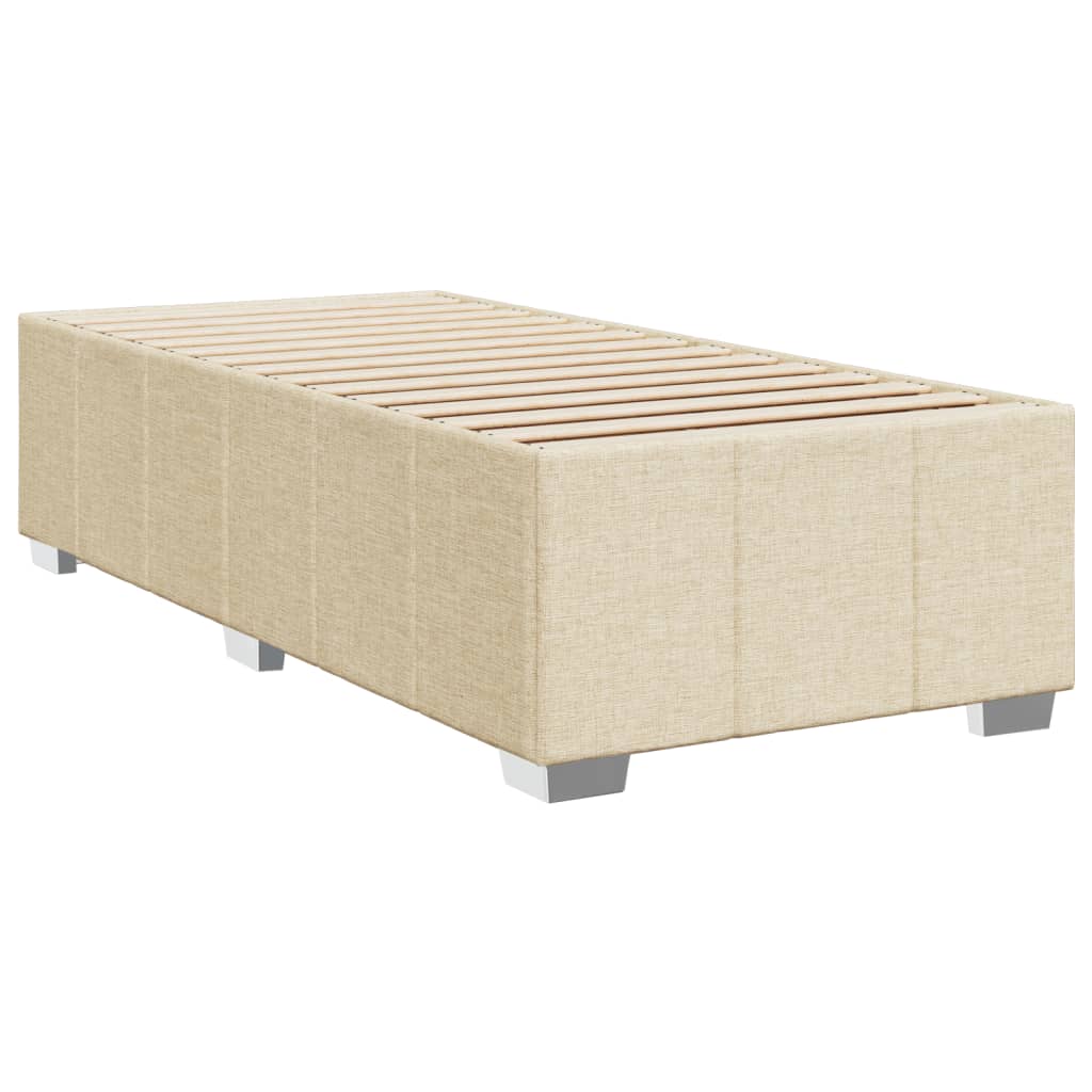 kontinentalseng med madras 100x200 cm stof cremefarvet