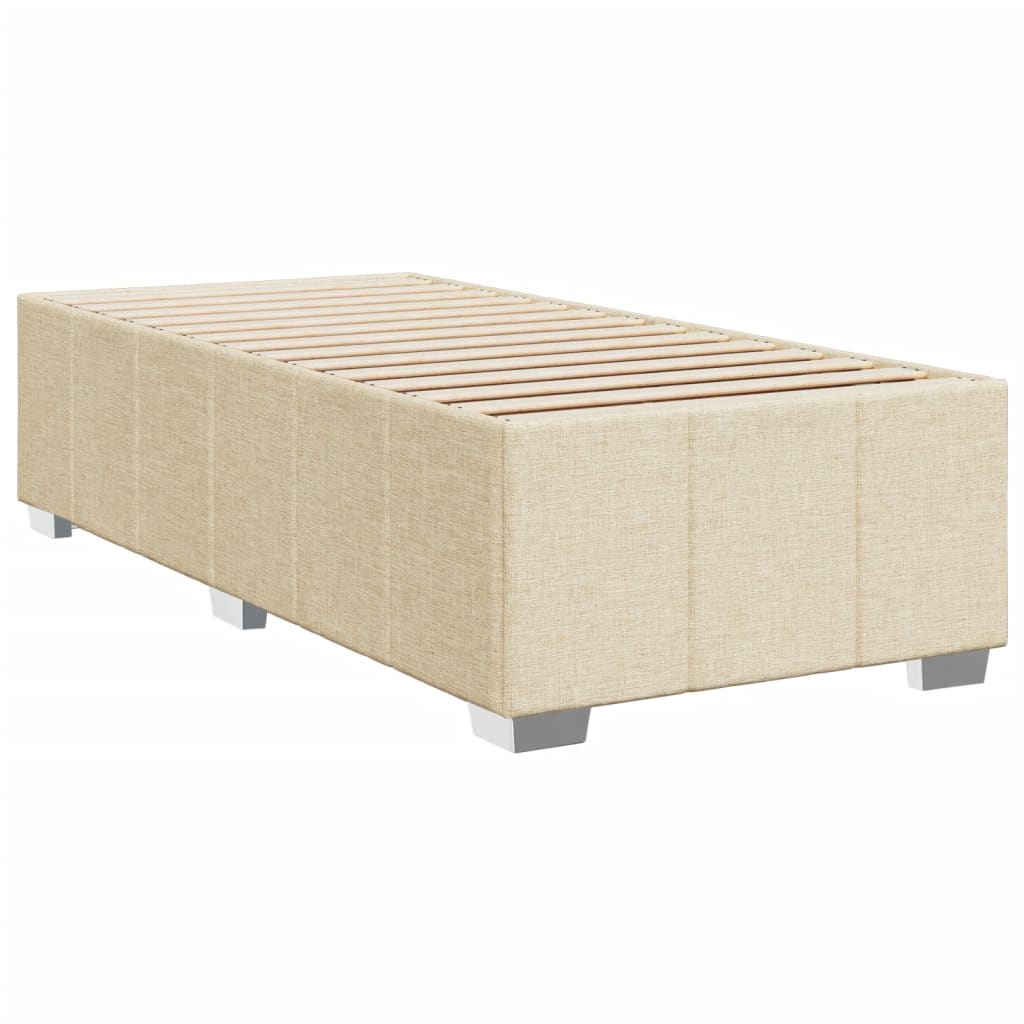 kontinentalseng med madras 100x200 cm stof cremefarvet