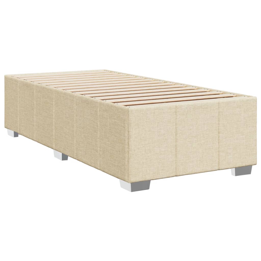 kontinentalseng med madras 100x200 cm stof cremefarvet