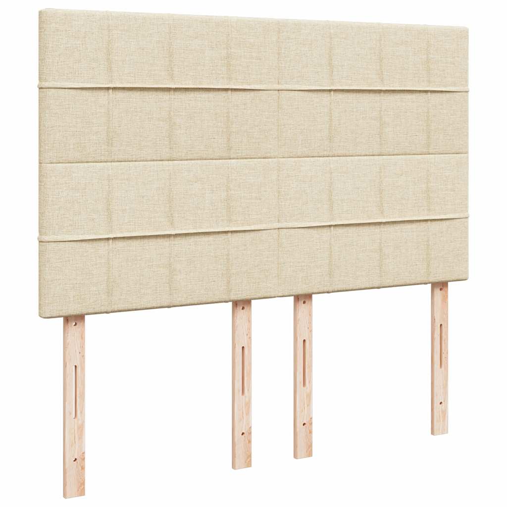kontinentalseng med madras 140x190 cm stof cremefarvet