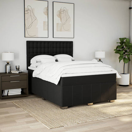 kontinentalseng med madras 160x200 cm stof sort