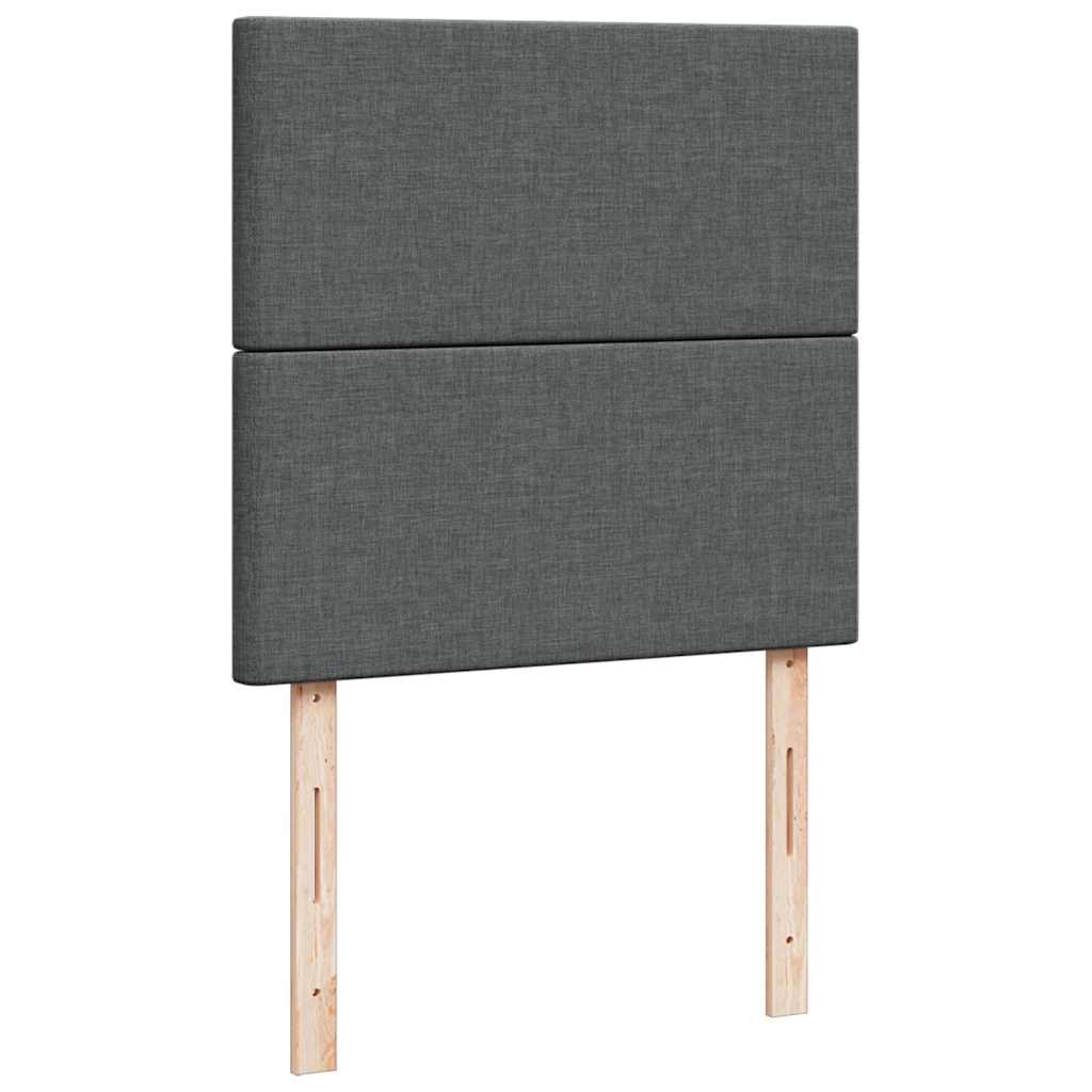 kontinentalseng med madras 90x200 cm stof mørkegrå