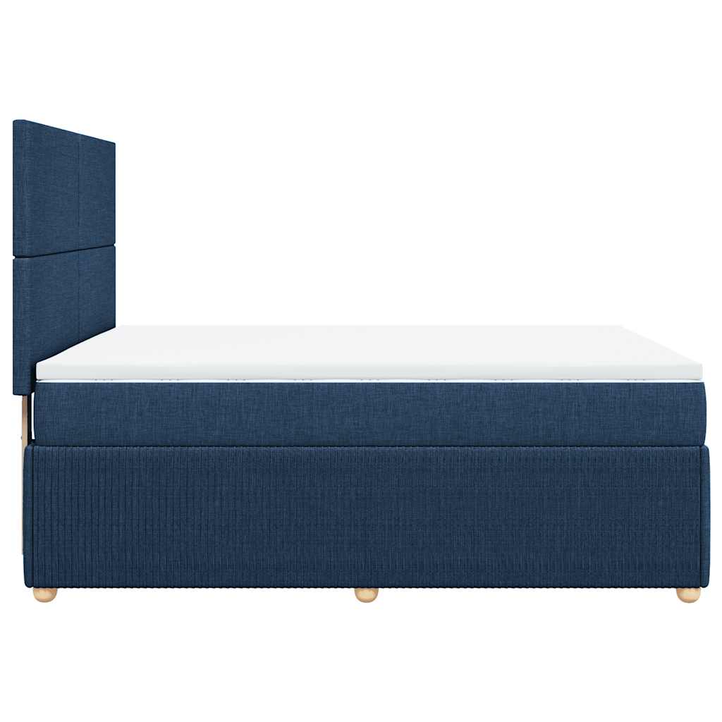 kontinentalseng med madras 140x190 cm stof blå