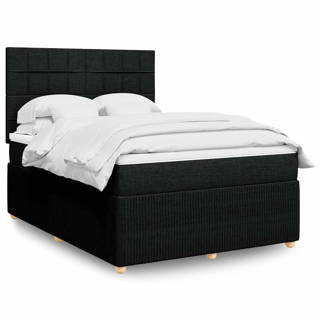 kontinentalseng med madras 140x190 cm stof sort