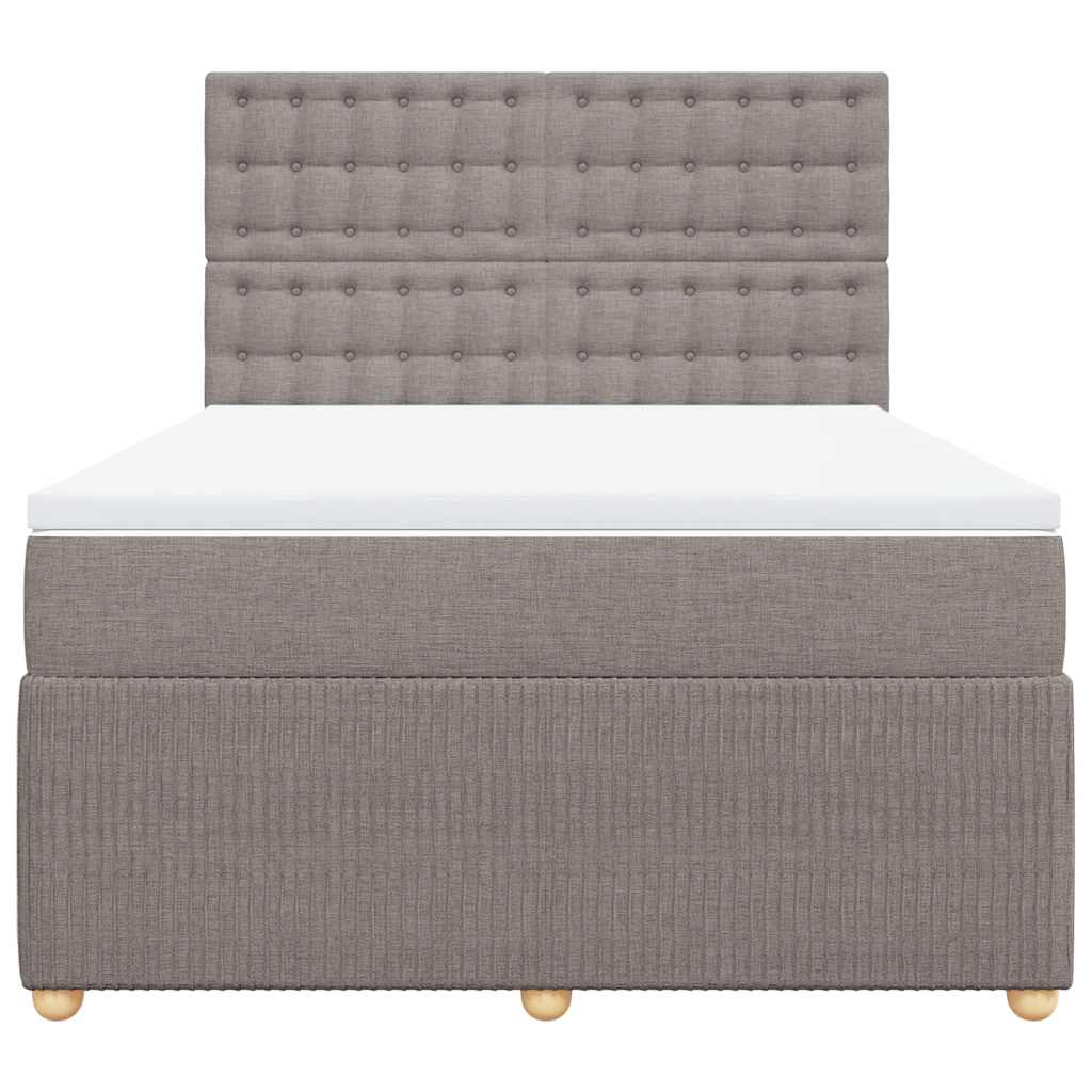 kontinentalseng med madras 140x190 cm stof gråbrun