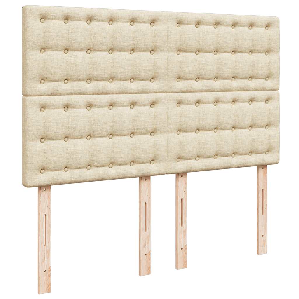 kontinentalseng med madras 140x190 cm stof cremefarvet