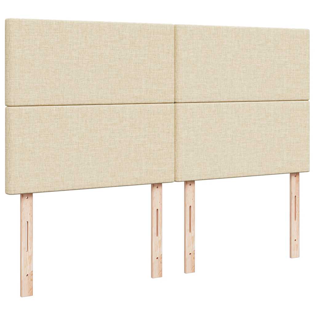 kontinentalseng med madras 180x200 cm stof cremefarvet