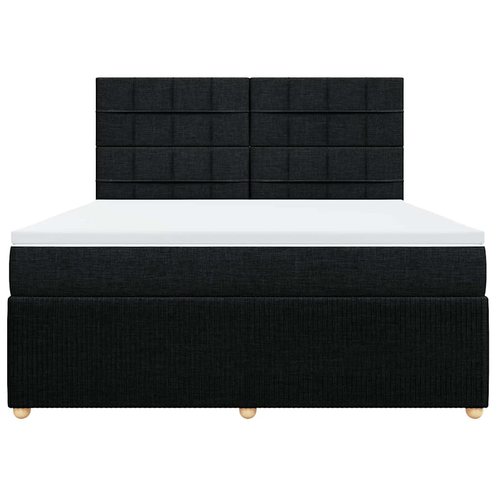 kontinentalseng med madras 180x200 cm stof sort