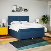 kontinentalseng med madras 180x200 cm stof blå