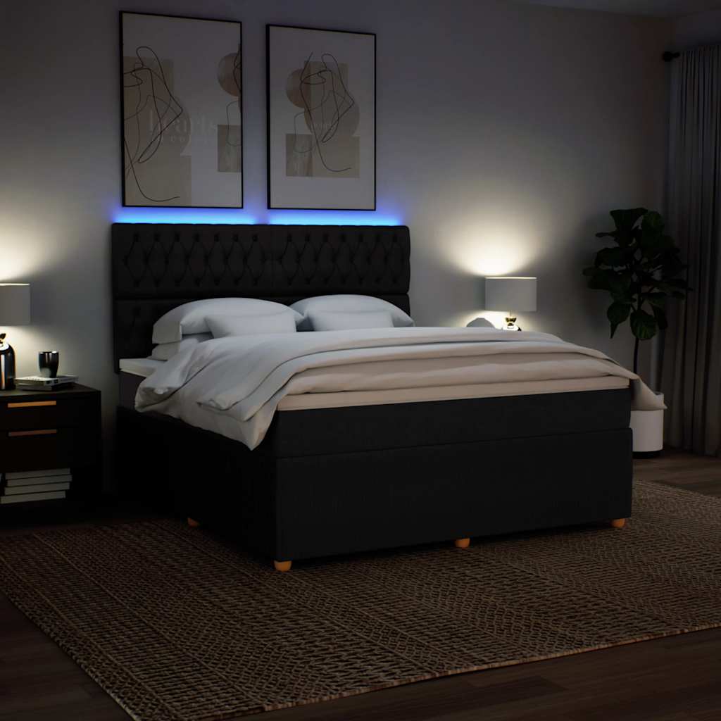 kontinentalseng med madras 180x200 cm stof sort