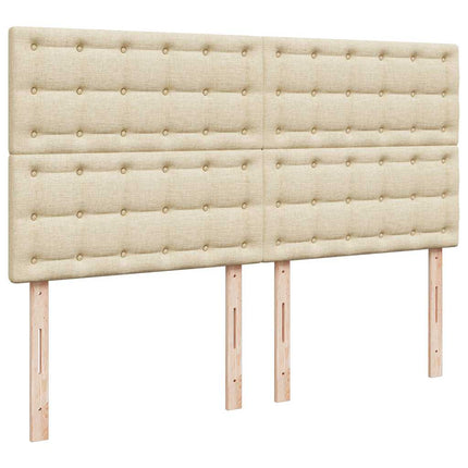 kontinentalseng med madras 180x200 cm stof cremefarvet