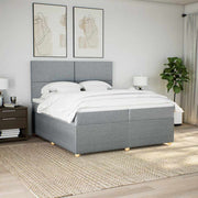 kontinentalseng med madras 200x200 cm stof lysegrå