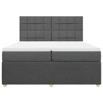 kontinentalseng med madras 200x200 cm stof mørkegrå