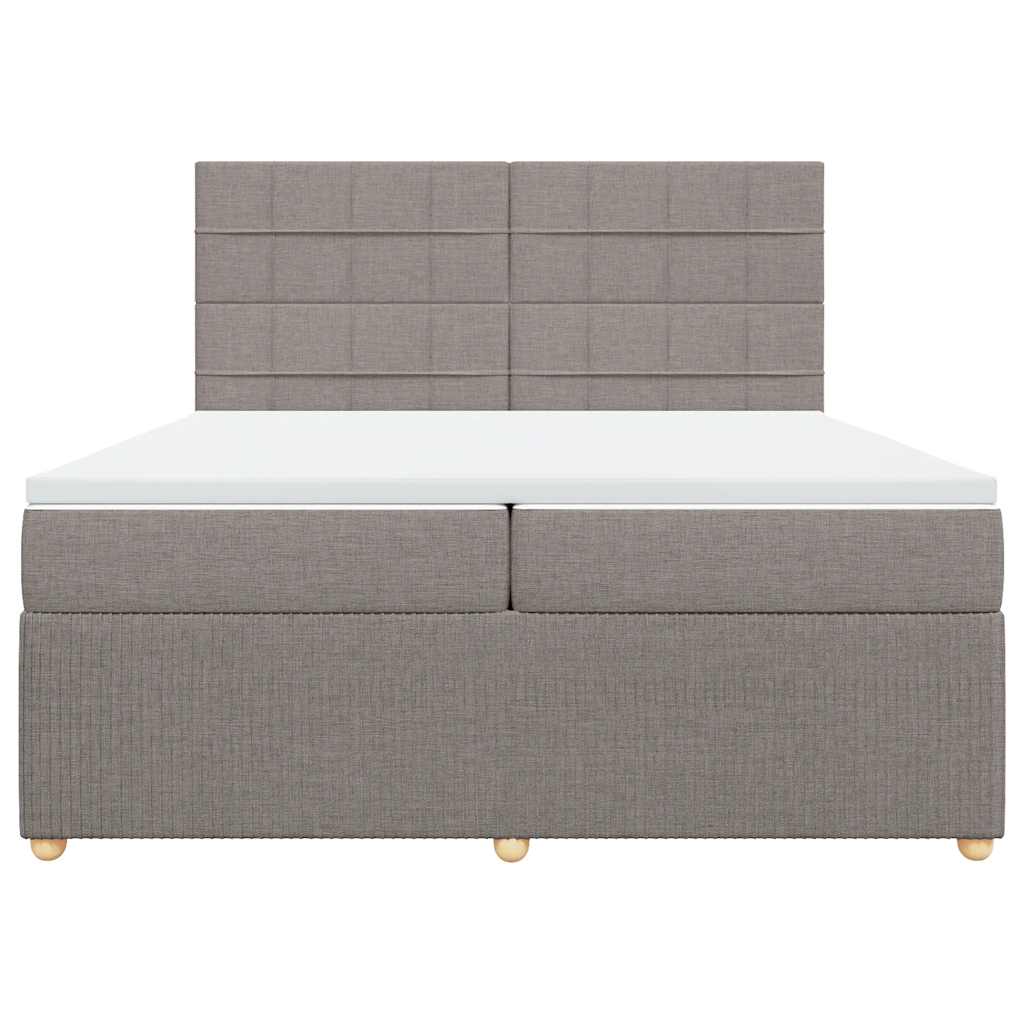 kontinentalseng med madras 200x200 cm stof gråbrun