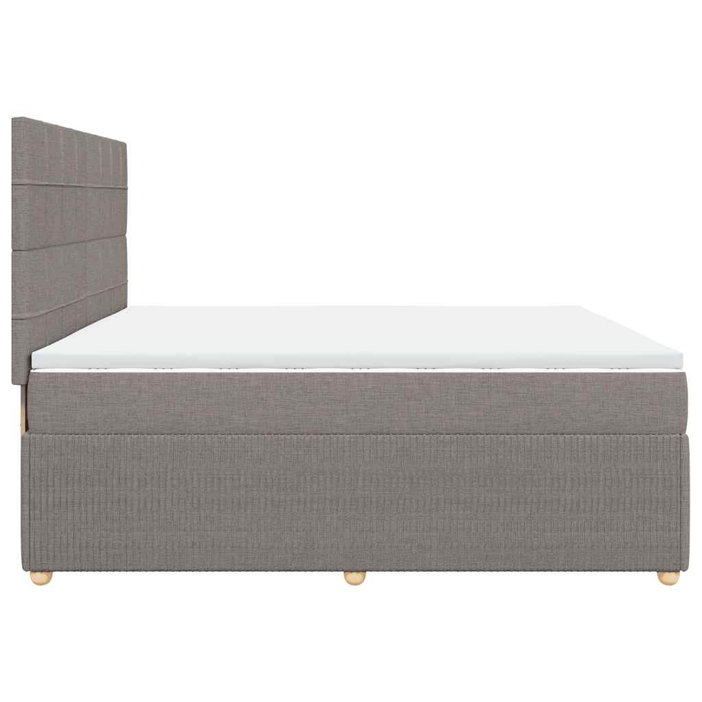 kontinentalseng med madras 200x200 cm stof gråbrun