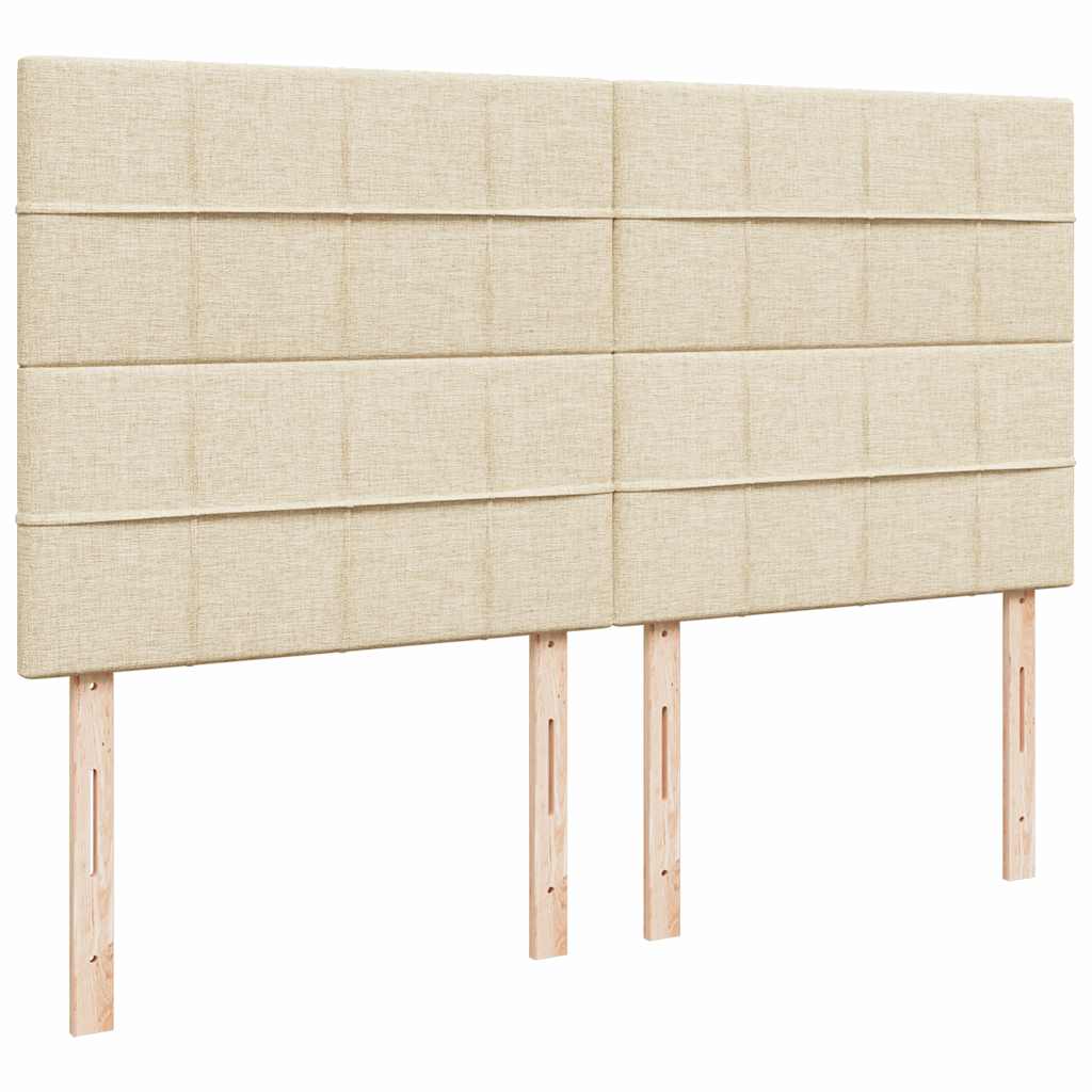 kontinentalseng med madras 200x200 cm stof cremefarvet
