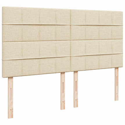 kontinentalseng med madras 200x200 cm stof cremefarvet