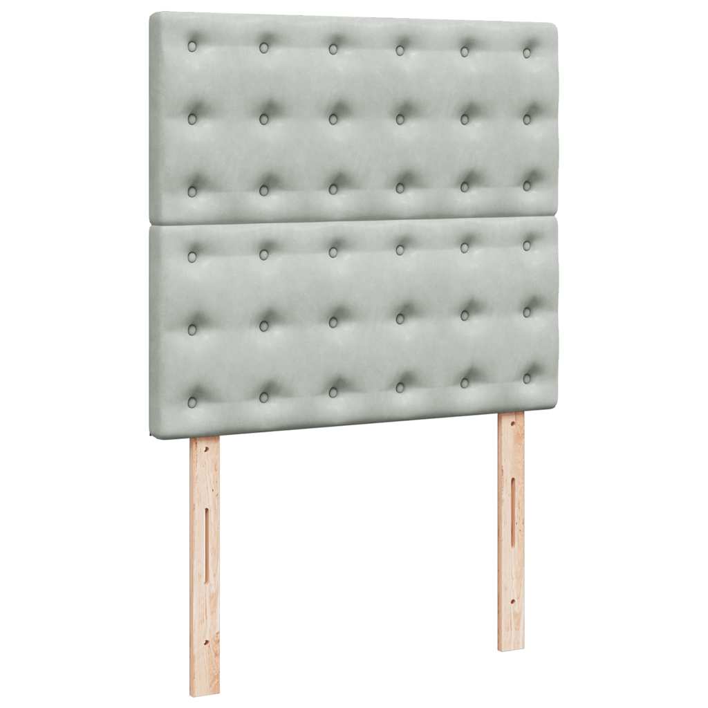 kontinentalseng med madras 80x200 cm fløjl lysegrå