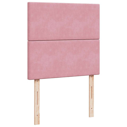 kontinentalseng med madras 90x190 cm fløjl pink