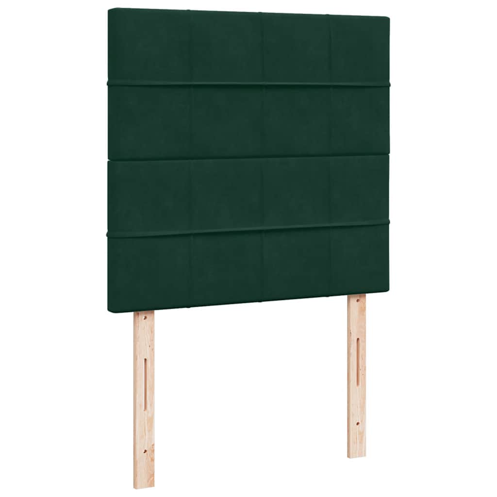 kontinentalseng med madras 90x190 cm fløjl mørkegrøn