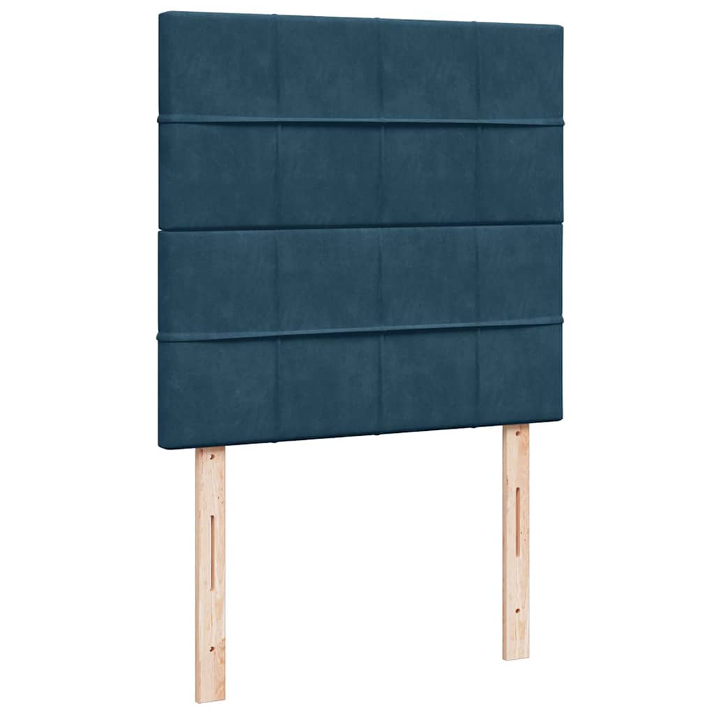 kontinentalseng med madras 90x190 cm fløjl blå