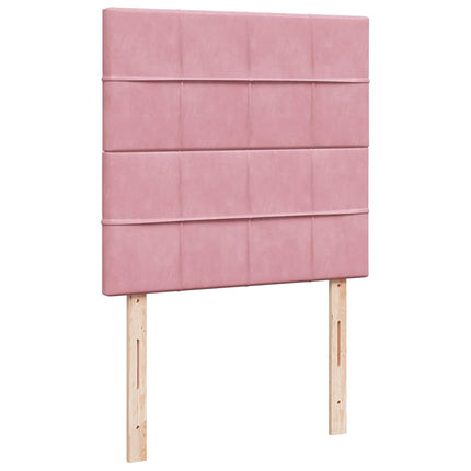 kontinentalseng med madras 90x190 cm fløjl pink