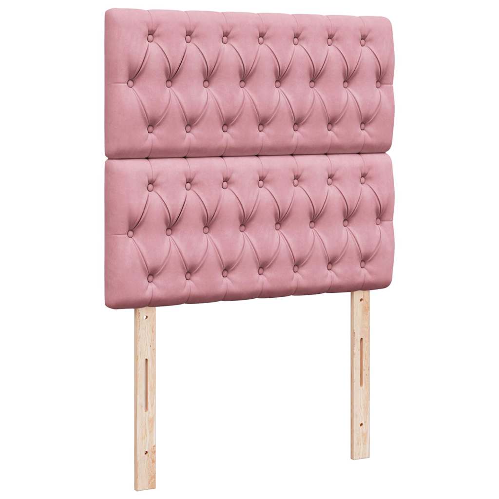 kontinentalseng med madras 90x190 cm fløjl pink