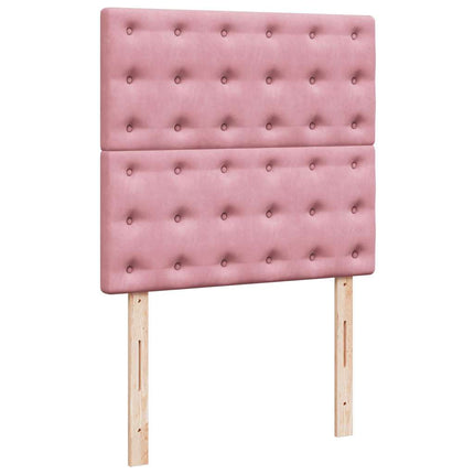 kontinentalseng med madras 90x190 cm fløjl pink