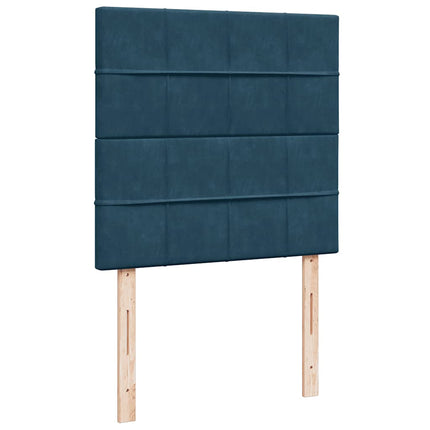 kontinentalseng med madras 90x200 cm fløjl blå